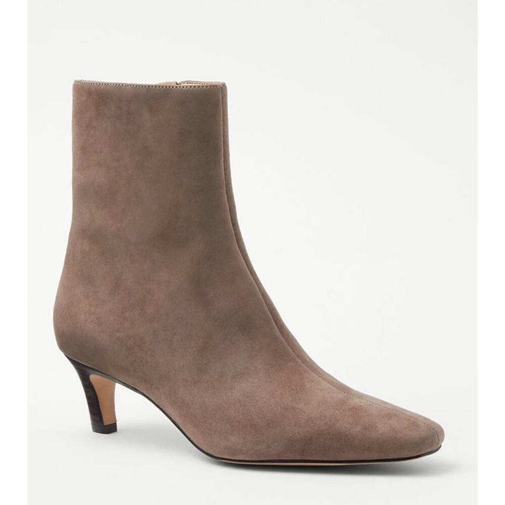 Ann Taylor 9M Pine Bark Brown Skinny Heeled Suede Ankle Bootie Fall Boots